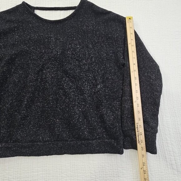 Lord & Taylor Bridged V-Neck Metallic Thread Sweater Women's L Black Silver EUC - Picture 11 of 13